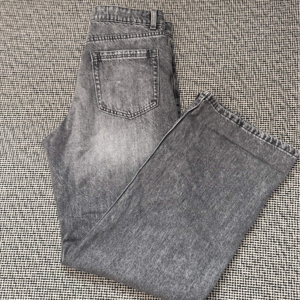 Bershka Gray wide leg denim